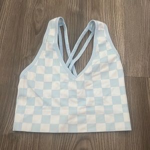 Blue and White Checkered Bra/Cami